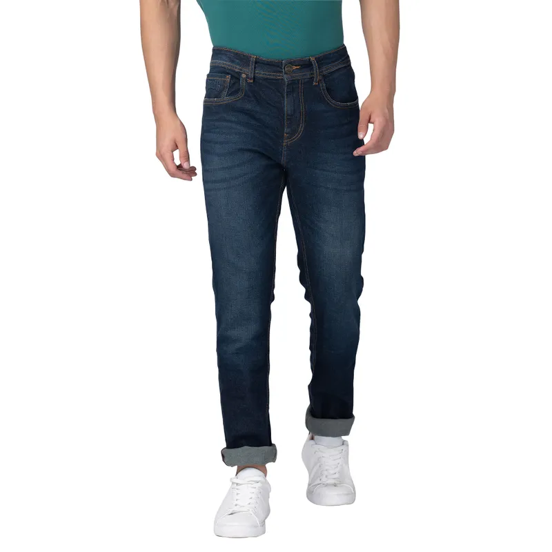 Blue Boot Cut Fit Men's Denims by Being Human Clothing main image 0